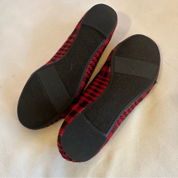 Y2K American Eagle AEO Red and Black Houndstooth Plaid Ballet Flats Size 7 - Picture 7 of 8